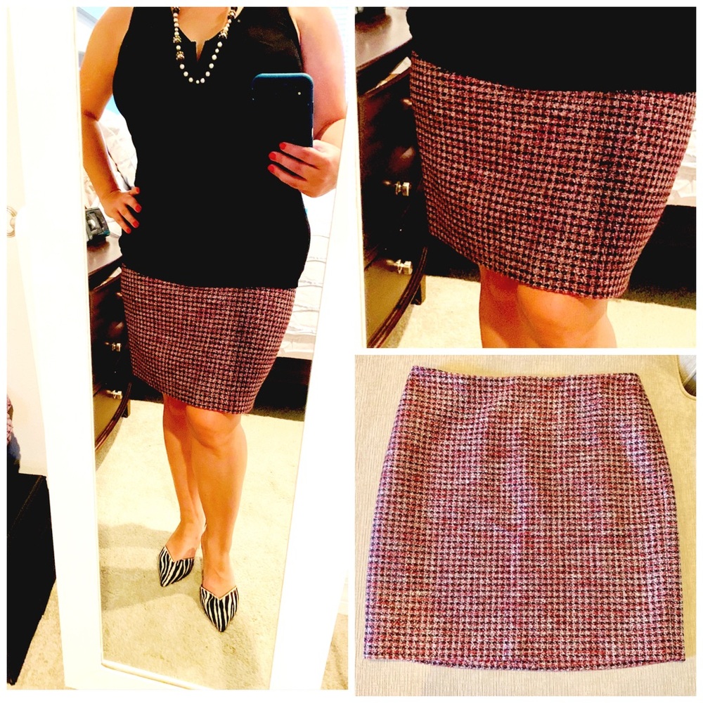 NWT White House Black Market Tweed Skirt size 6
